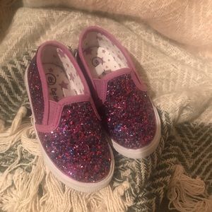 Purple Sparkle Slip on Shoes